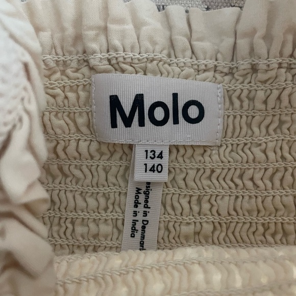 MOLO Rolfia Smocked Top Size 134 -140 9/10 Summer Sand - Picture 5 of 9